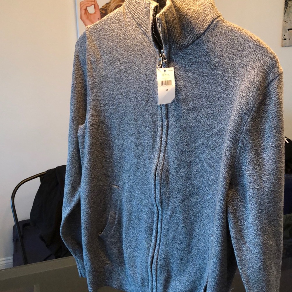 Never worn Banana republic grey zip cardigan
